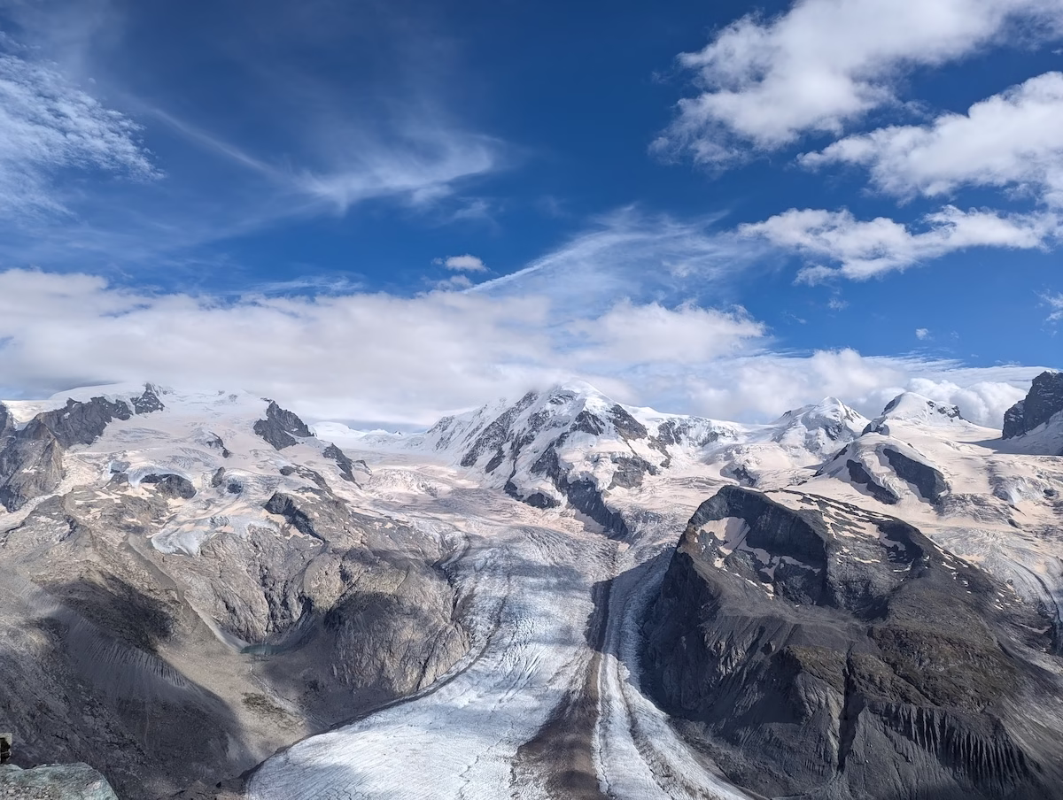 Snow capped mountains as seen from the Gornergrat