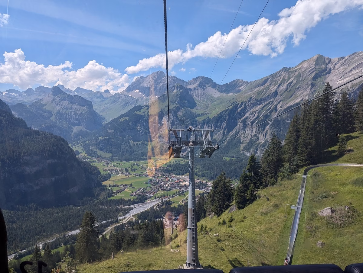 Mountain coaster toboggan track in Switzerland